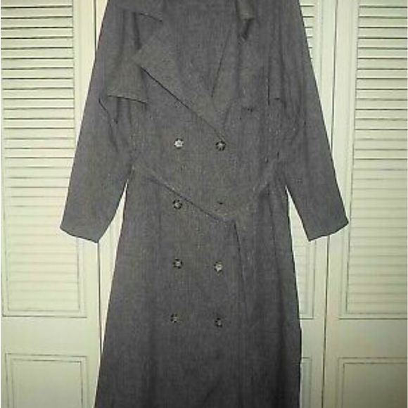 SHEIN GRAY DOUBLE BREASTED LONG DRESS COAT W/BELT-WOMENS SIZE 2XL - Picture 3 of 5